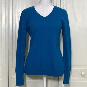 Kirkland Signature Women’s Teal Long Sleeve Sweater 100% Cashmere Size Medium